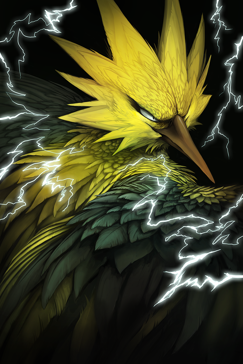 Zapdos Portrait Print