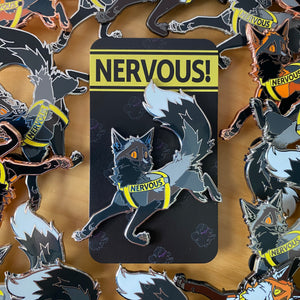 NERVOUS! Fox Enamel Pin