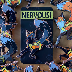 NERVOUS! Fox Enamel Pin